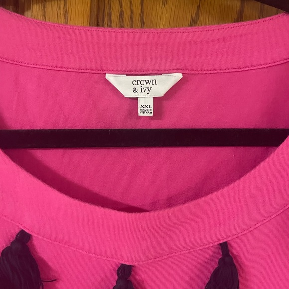 Plus size xxl hot pink top Crown and Ivy - Picture 4 of 5